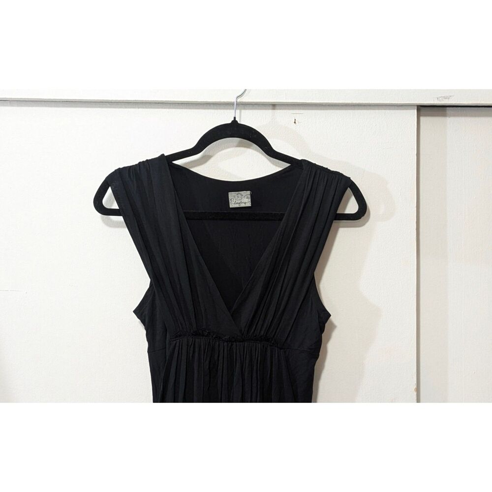 Day Trip Double Layer Ruched Little Black Dress XS - Picture 2 of 7
